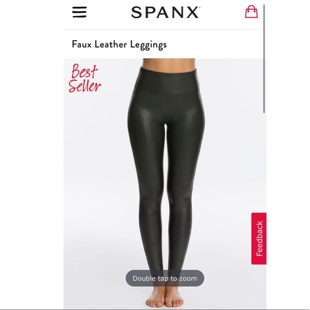 NWT Spanx faux leather leggings in black.